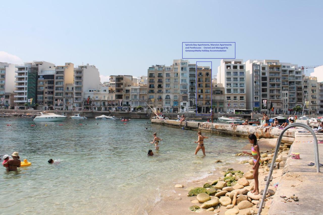 Spinola Bay Top Floor Seafront 3 Bedroom Apartment With Panoramic Sea Views - By Getawaysmalta Saint Julian's Exterior foto
